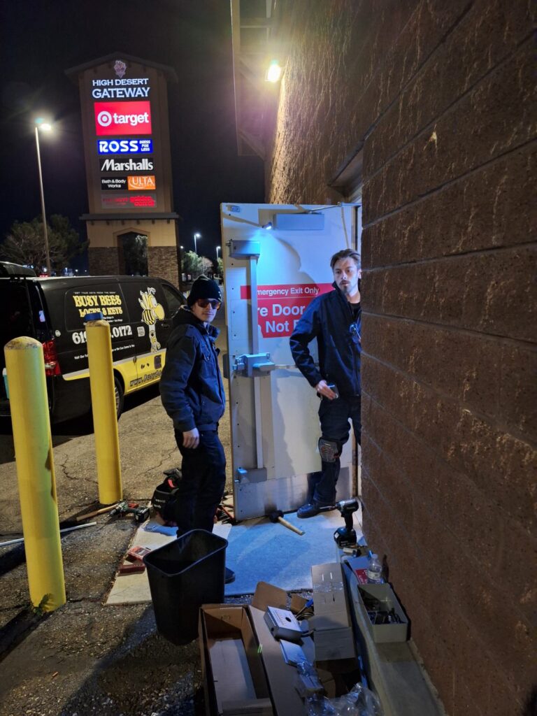 Commercial door installation